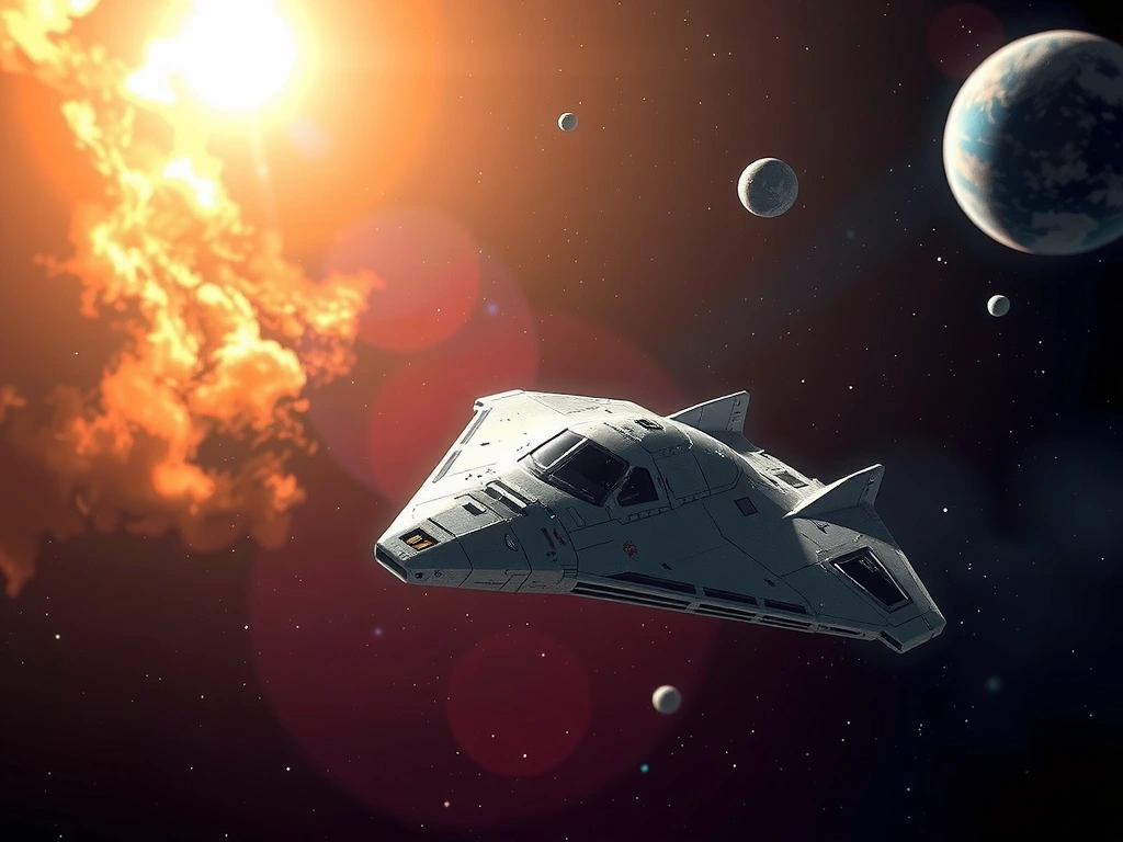 Nebula Drifter 3D spaceship in a nebula.